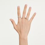 Hyperbola cocktail ring Round cut, White, Mixed metal finish